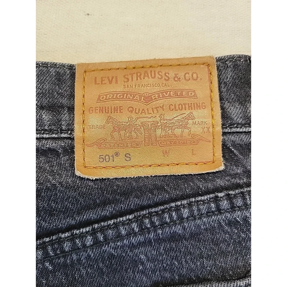 Vintage Levi's 501 Button Fly Jeans Gray USA Made Straight Leg Measures 29x29